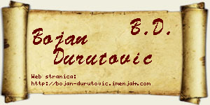 Bojan Durutović vizit kartica